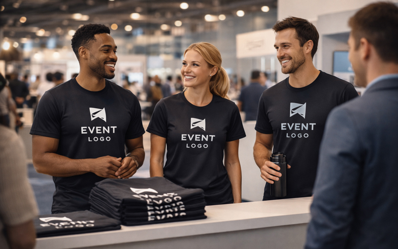 Messe-Event mit individuell bedruckten Team-Shirts